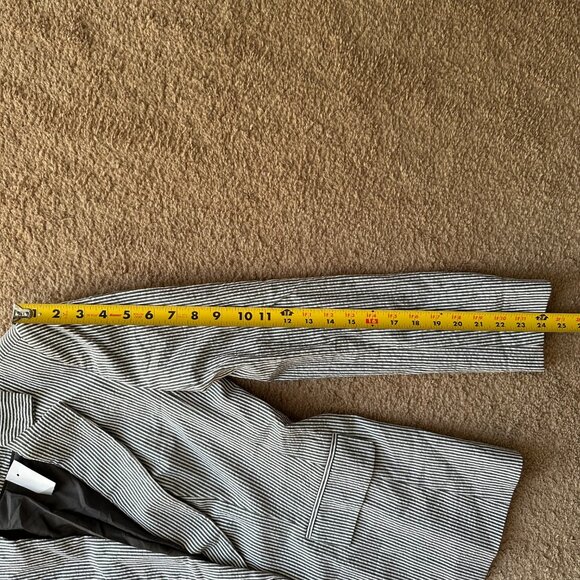 Loft Blazer Womens 4 NWT Seersucker 1 Button Close Striped Notch Cotton Blend - Picture 9 of 14